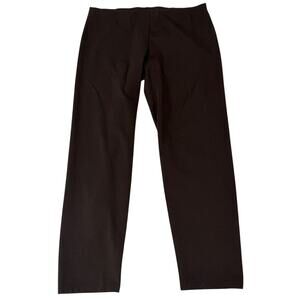 Eileen Fisher Stretch-Ponte Knit Pants, Chocolate Brown, Size L